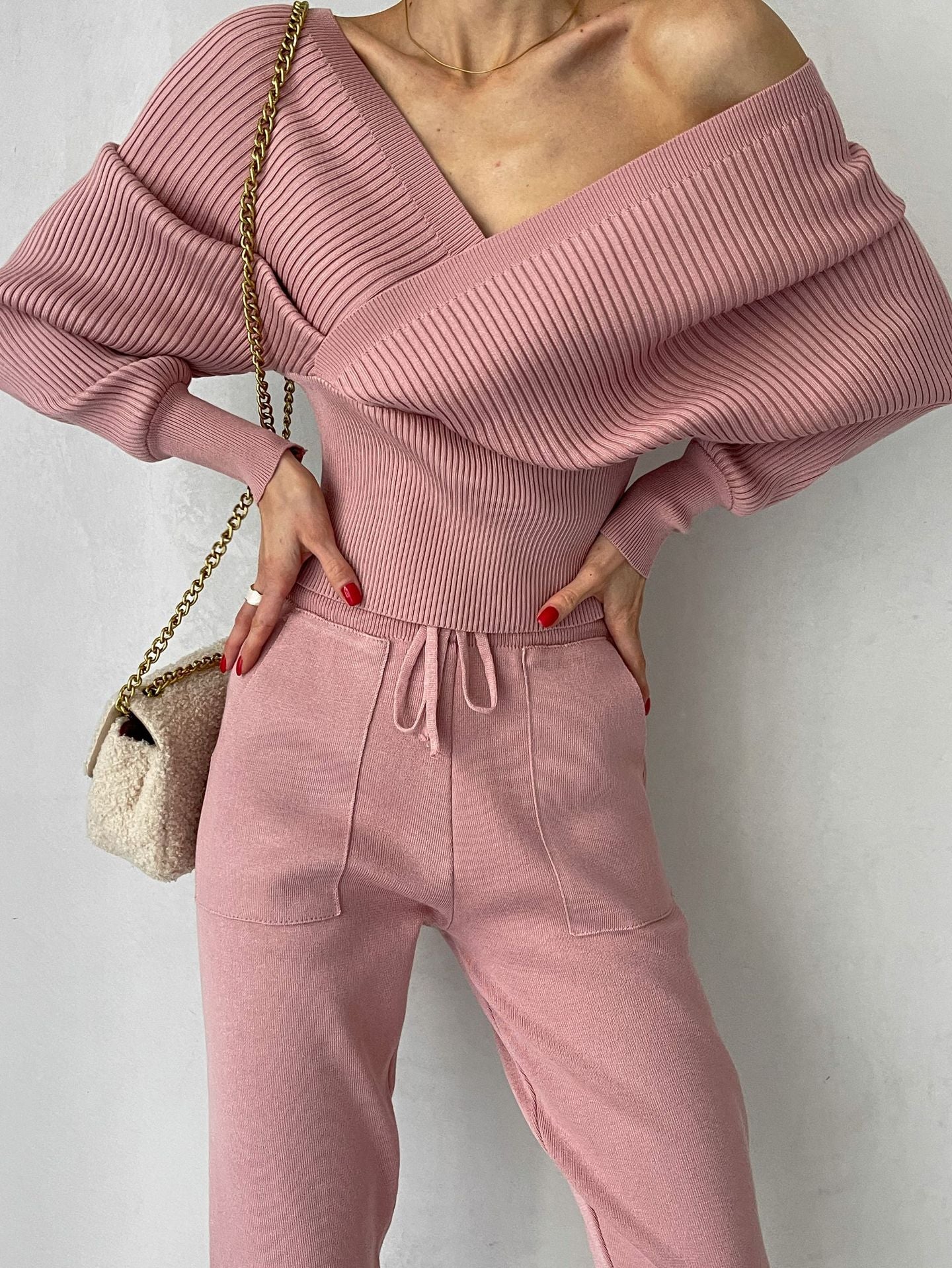 Lily™ - Stylish Off Shoulder Knitted Two Piece Set