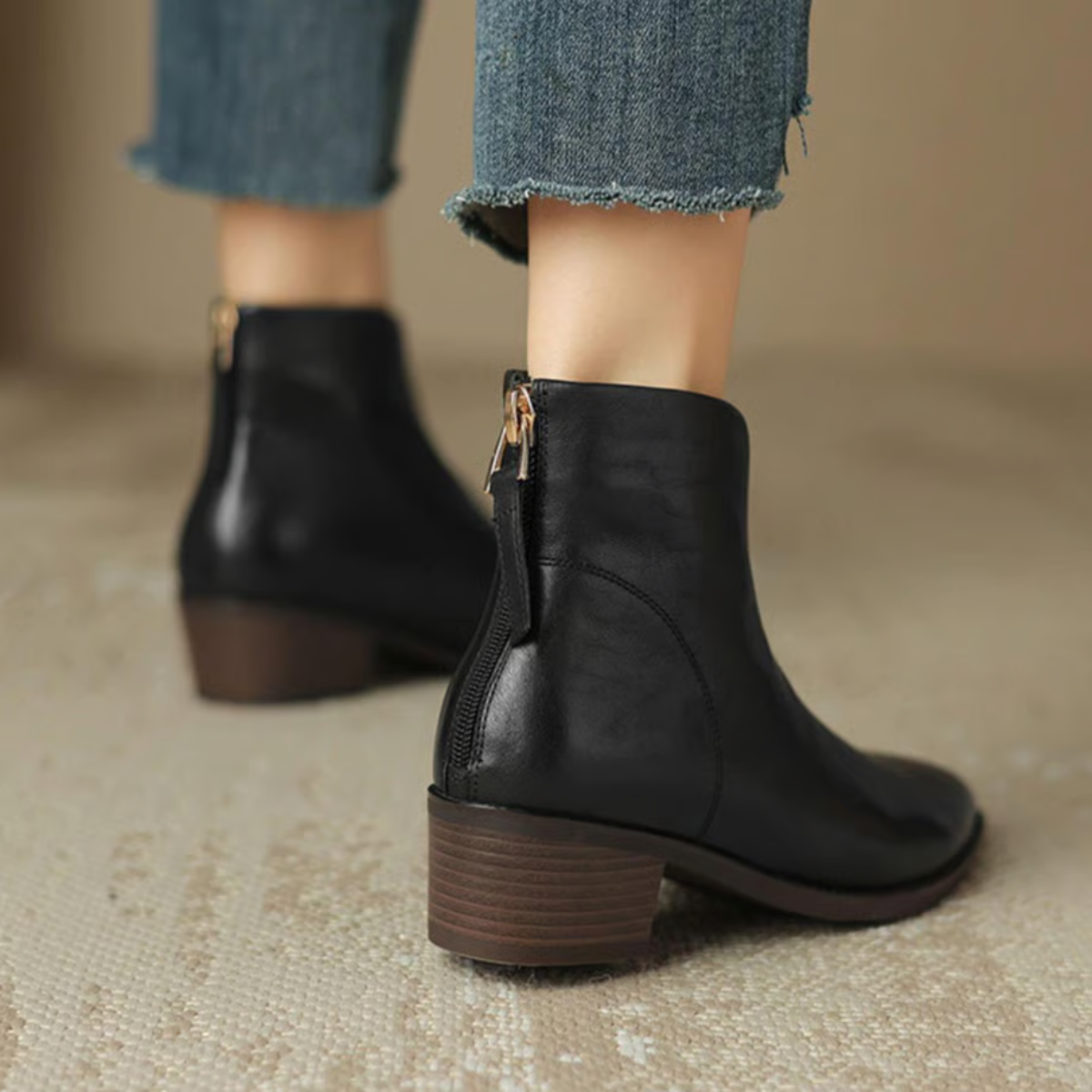 Charline - Elegant Ankle Boots With Rear Zipper