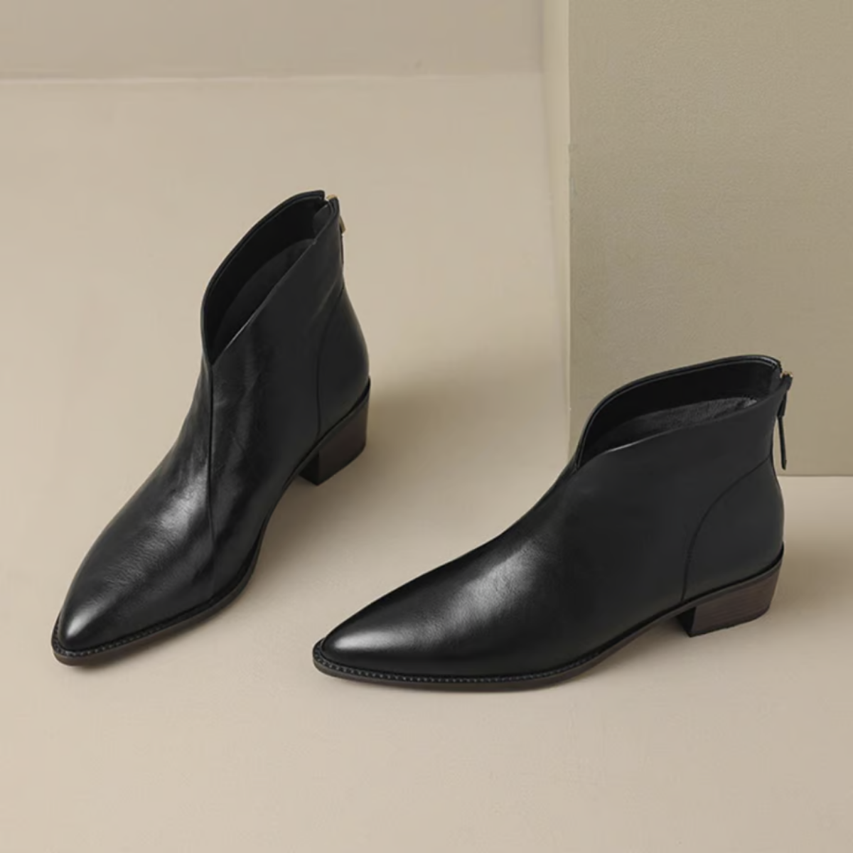 Charline - Elegant Ankle Boots With Rear Zipper