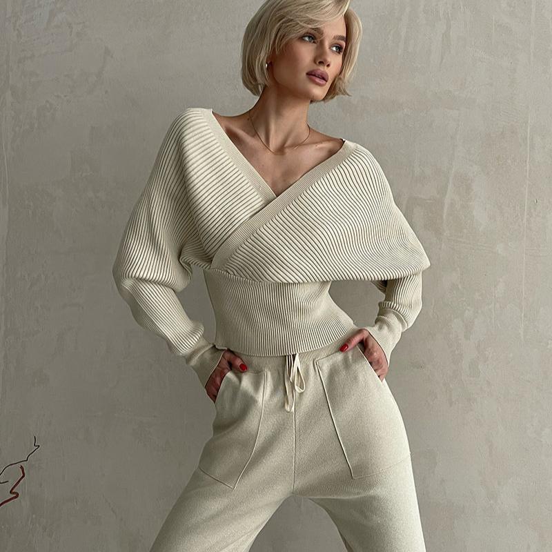 Lily™ - Stylish Off Shoulder Knitted Two Piece Set