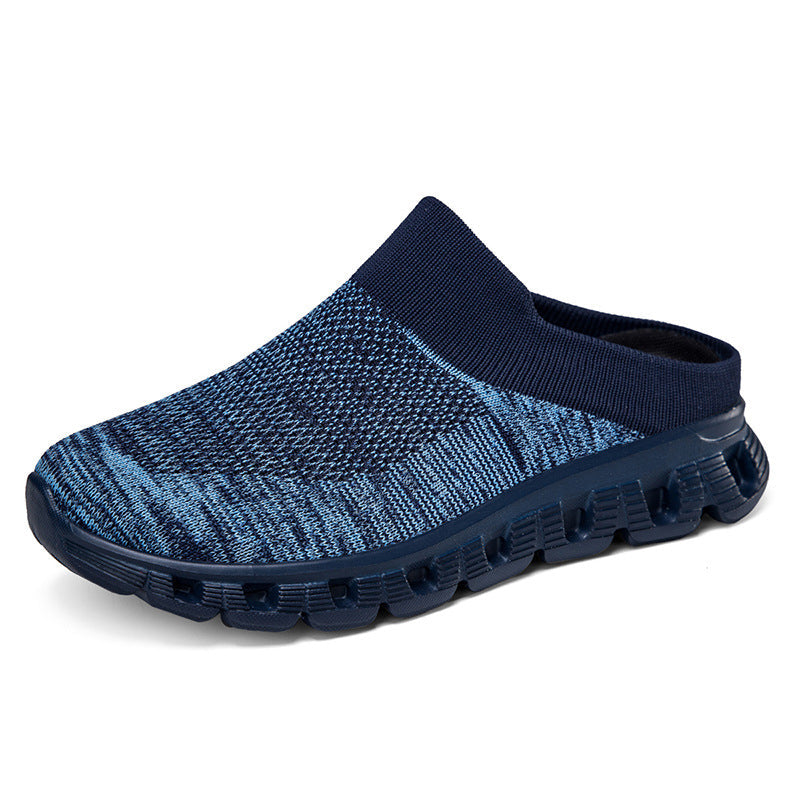 Comfortable Flying Woven Breathable Half Slipper for Men