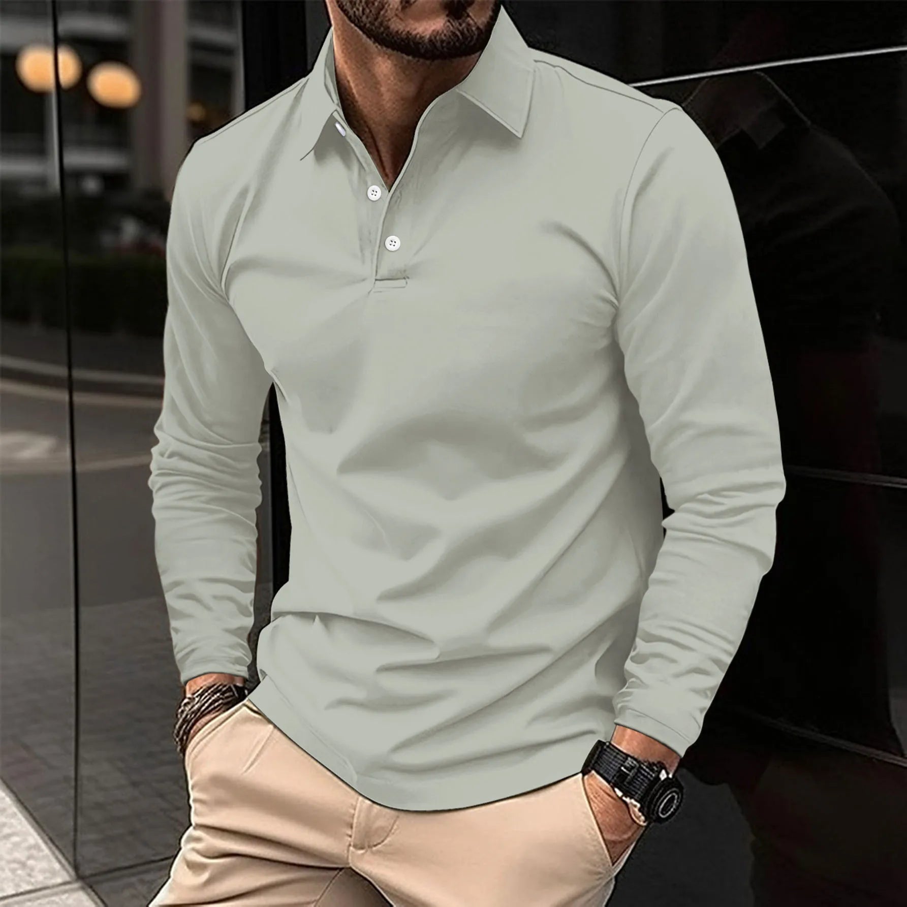 Ethan™ - Casual Long-Sleeved Polo