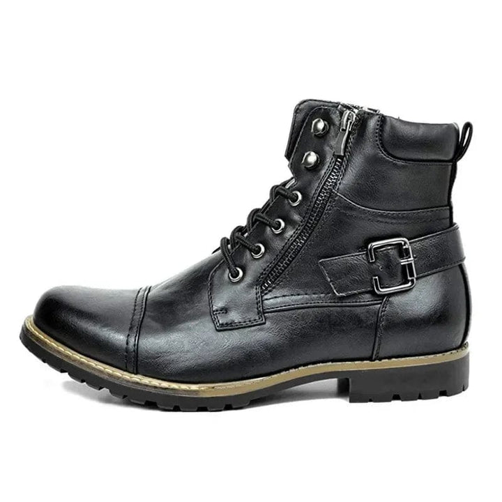 Carwin - Fashion Leather Lace-Up Boots