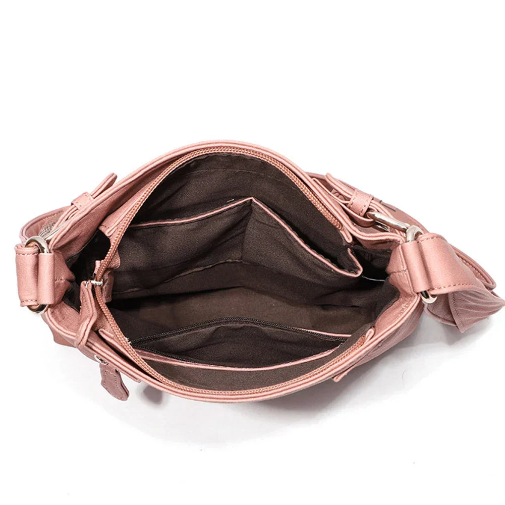 Ariana - Multiple Pockets Soft Leather Crossbody Bag