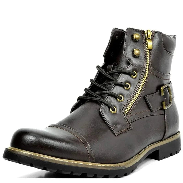 Carwin - Fashion Leather Lace-Up Boots