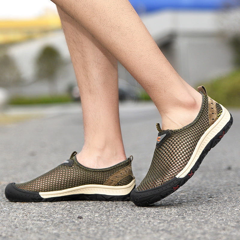 Breathable Mesh Hollow Slip-On Sneakres for Men