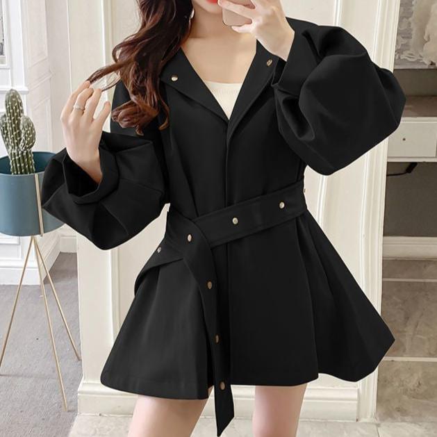 Grace™ - Comfortable Loose Sleeve Lace-up Hooded Trench Coat