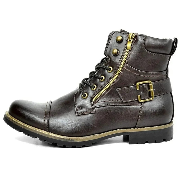 Carwin - Fashion Leather Lace-Up Boots