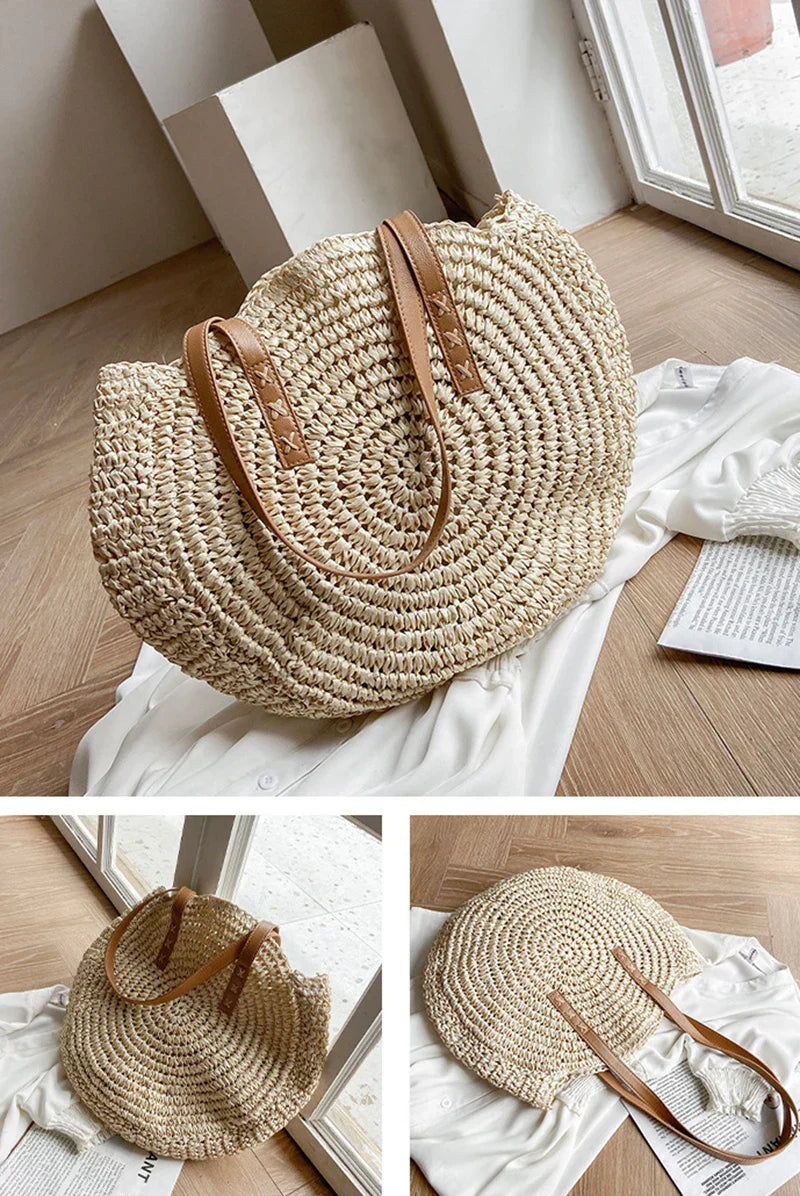 Bonnie™ - Handmade Multifunctional Straw Handbag