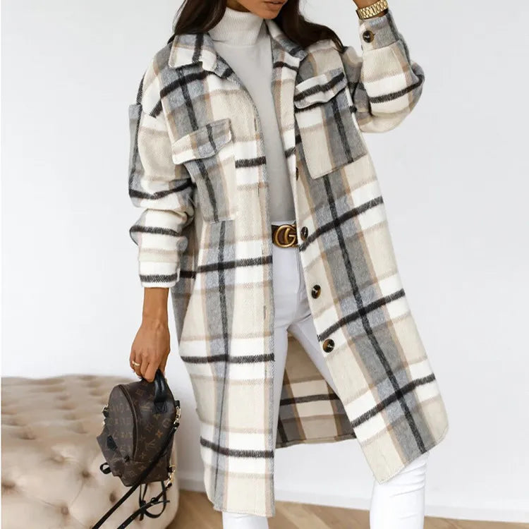 Olivia™ - Super Soft Long Plaid Coat