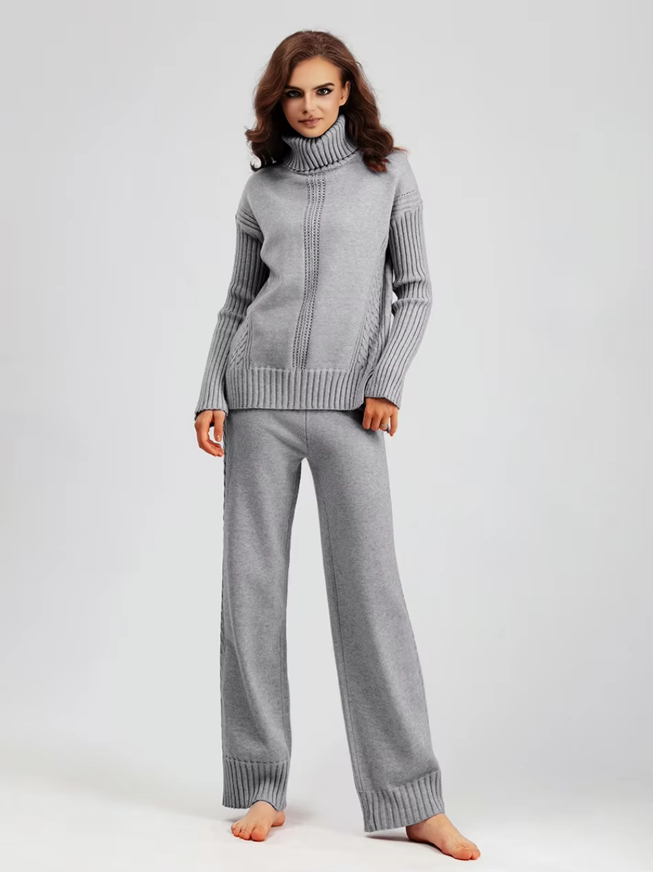 Scarlett™ - Stylish High-Neck Pullover Knitted Set