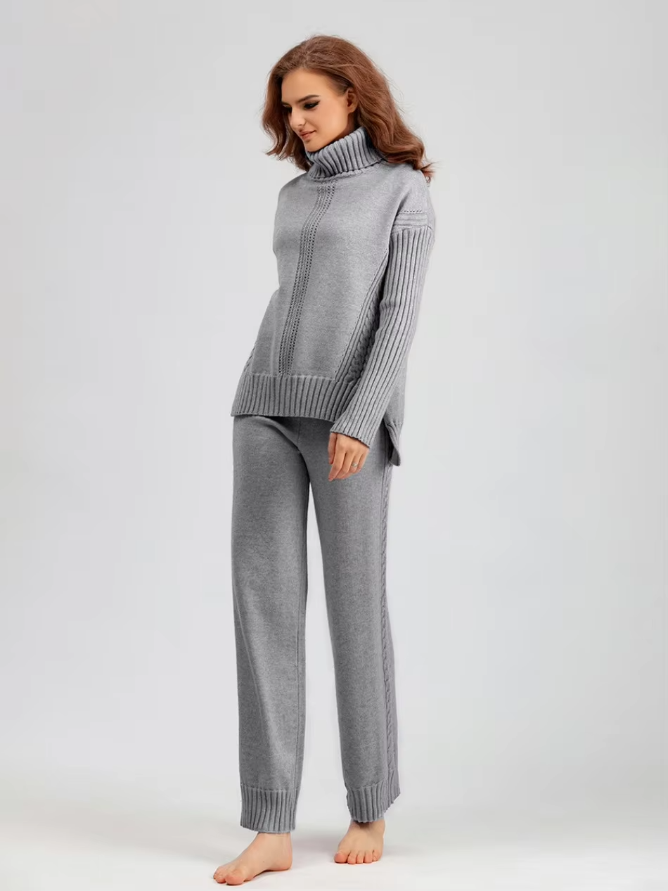 Scarlett™ - Stylish High-Neck Pullover Knitted Set