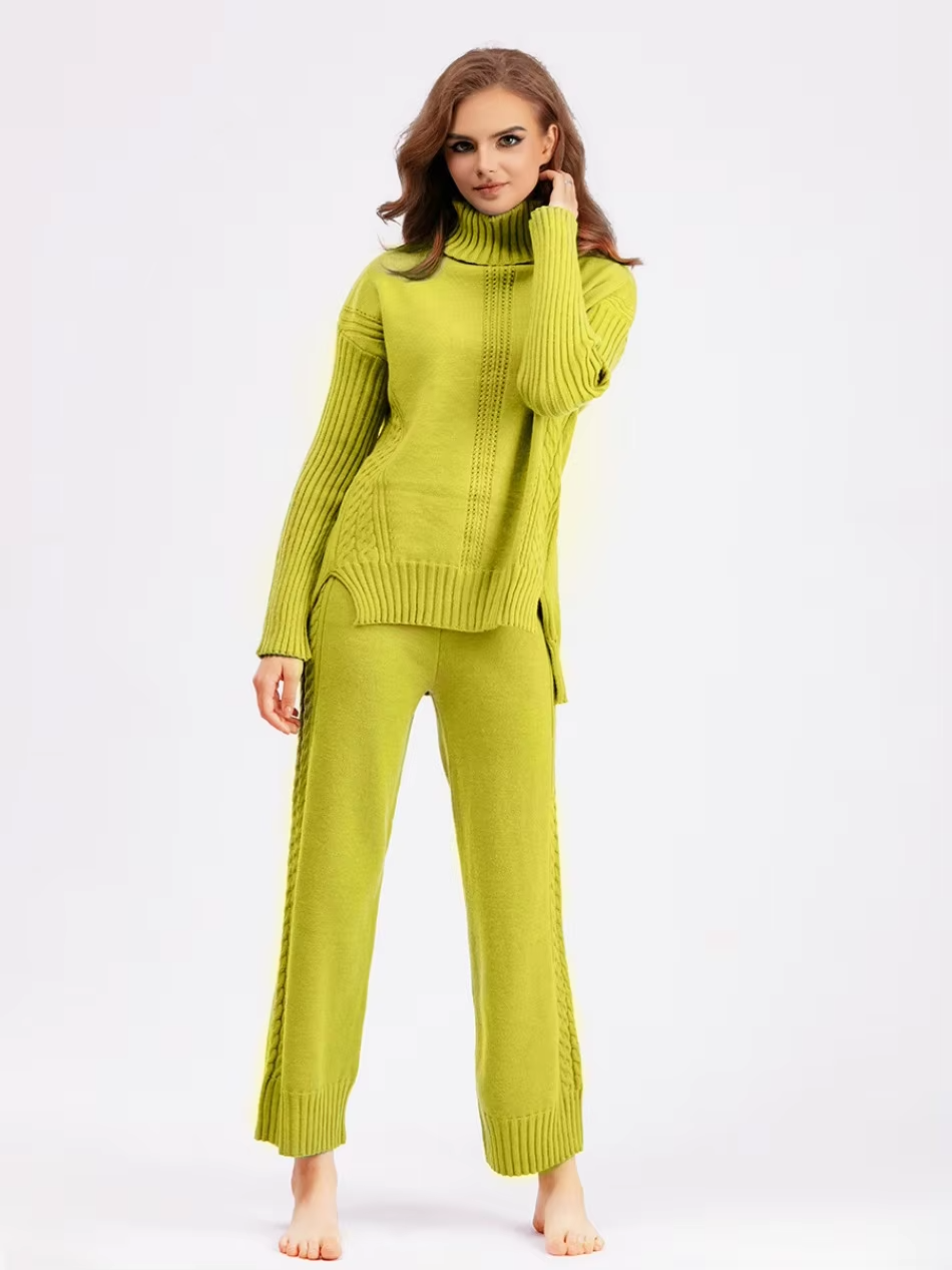 Scarlett™ - Stylish High-Neck Pullover Knitted Set