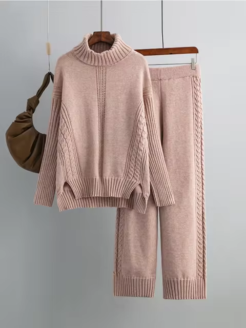 Scarlett™ - Stylish High-Neck Pullover Knitted Set