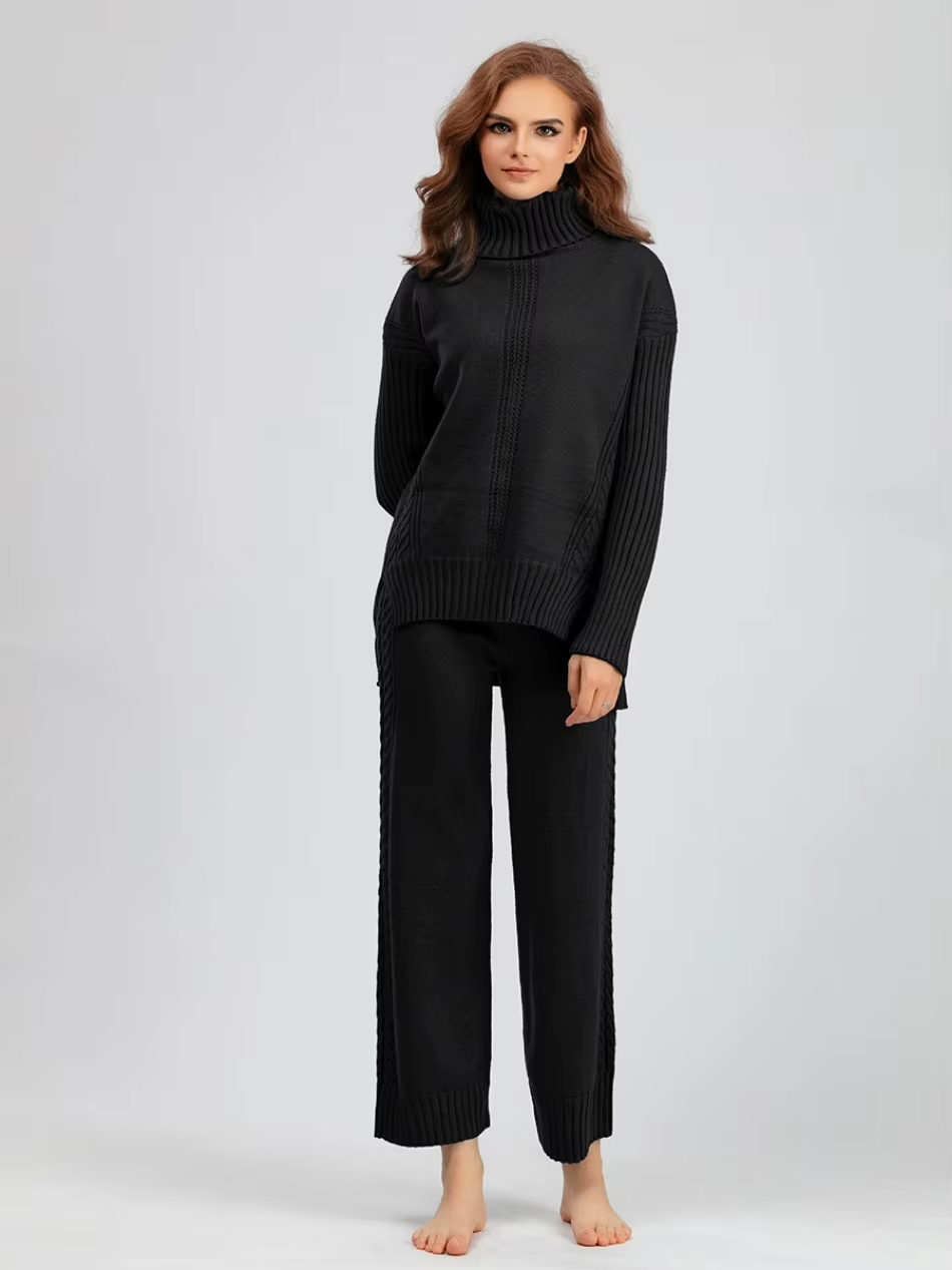 Scarlett™ - Stylish High-Neck Pullover Knitted Set