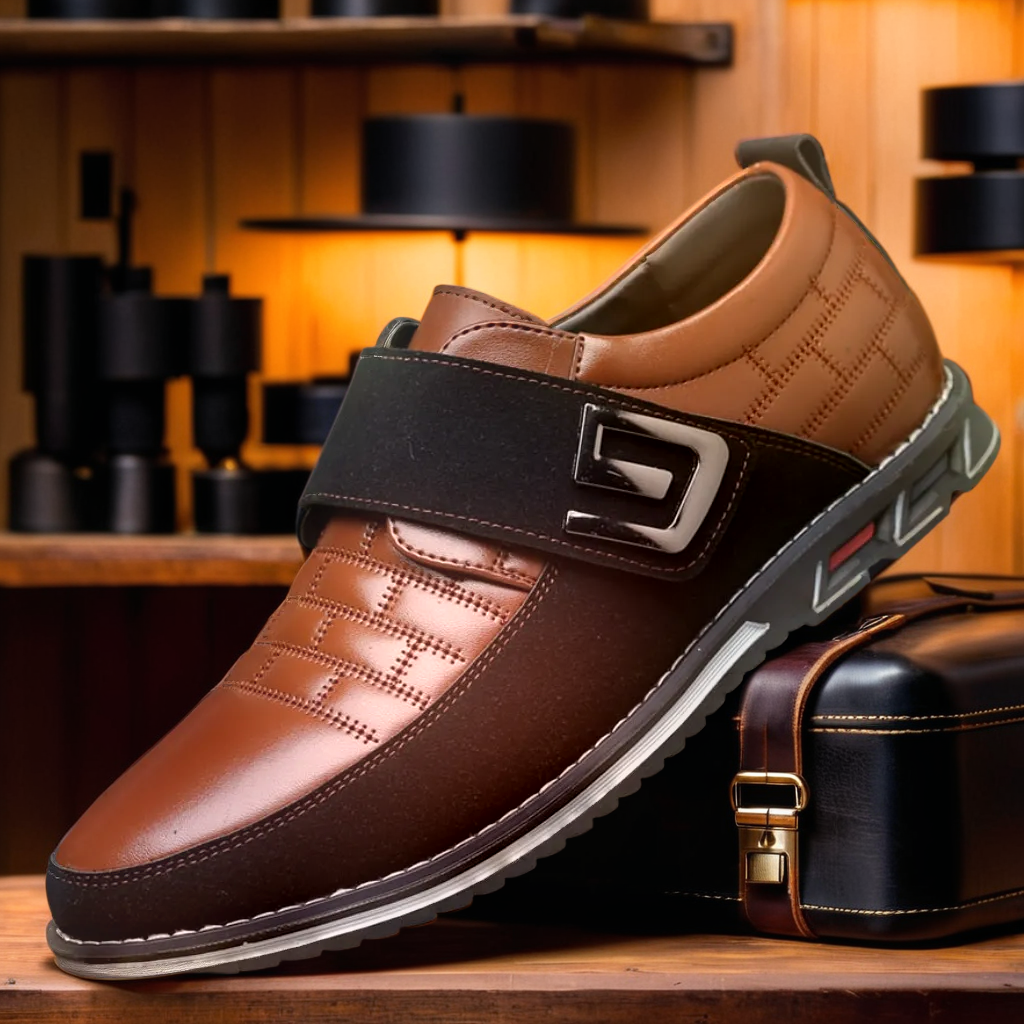 David's Velcro Oxford™ | Premium Leather Slip-On Shoes