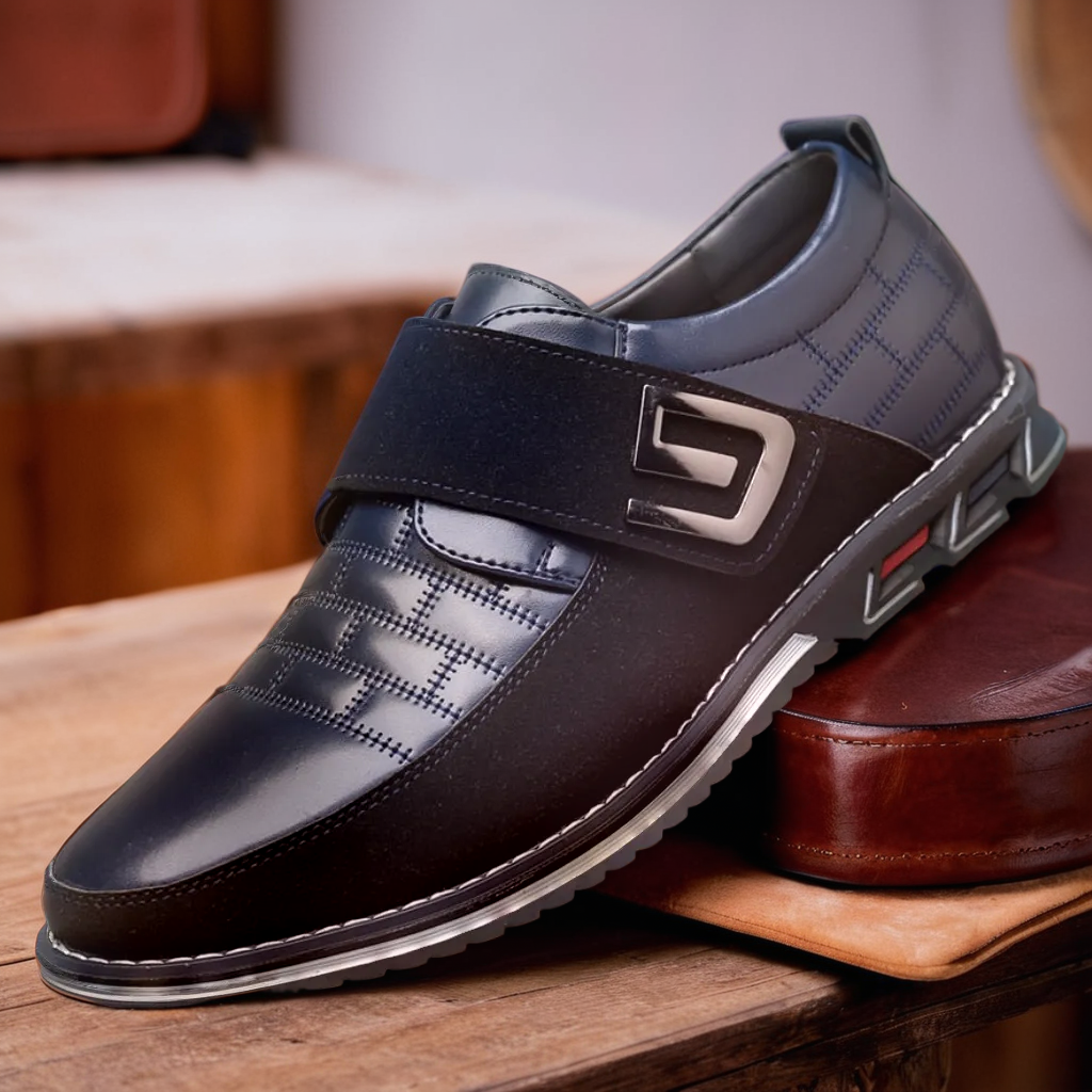 David's Velcro Oxford™ | Premium Leather Slip-On Shoes