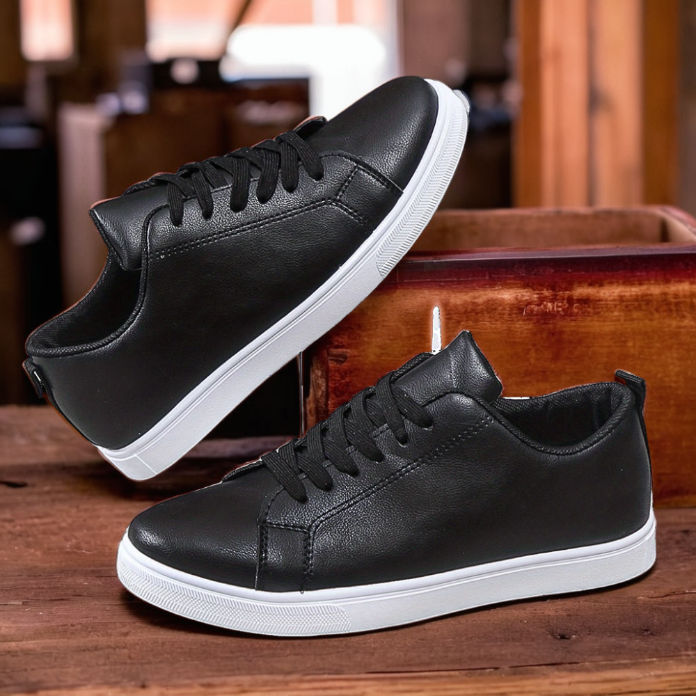 Axis Lace-Up Leather Sneakers