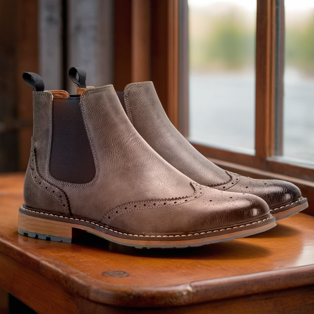 Heritage Style | Cambridge Wingtip Brogue Chelsea Boots