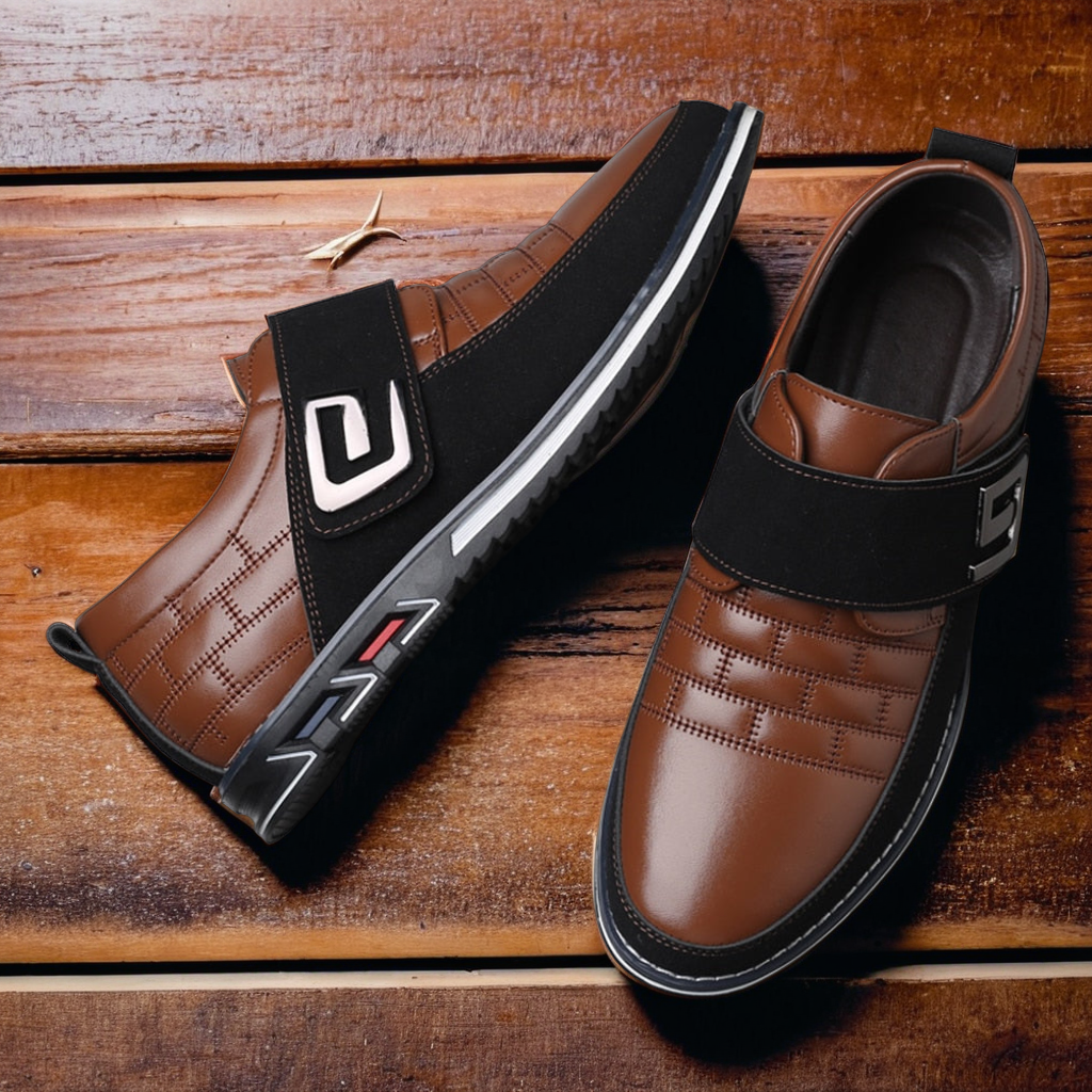 David's Velcro Oxford™ | Premium Leather Slip-On Shoes