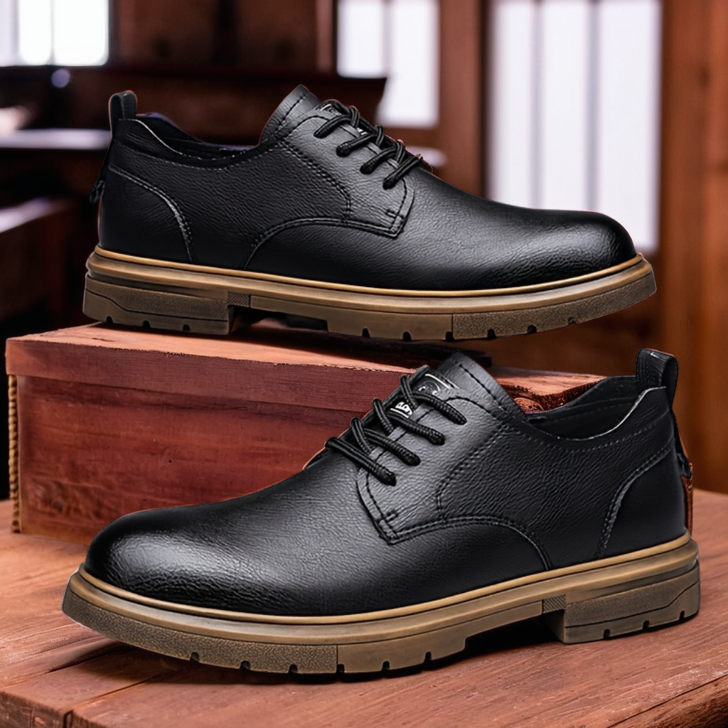 Ashton Plain-Toe Leather Derby Shoes