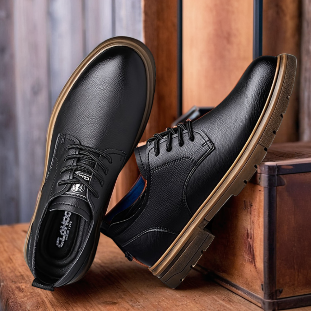 Ashton Plain-Toe Leather Derby Shoes