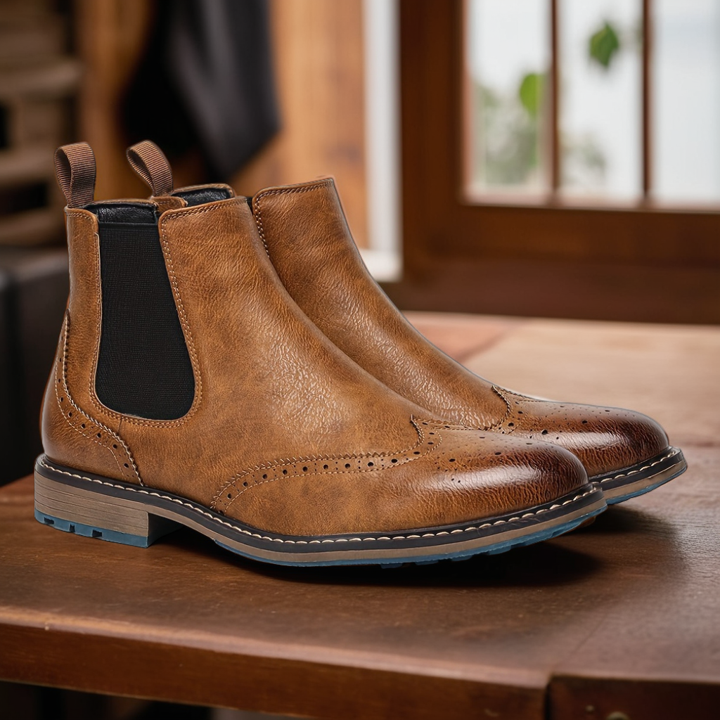 Heritage Style | Cambridge Wingtip Brogue Chelsea Boots