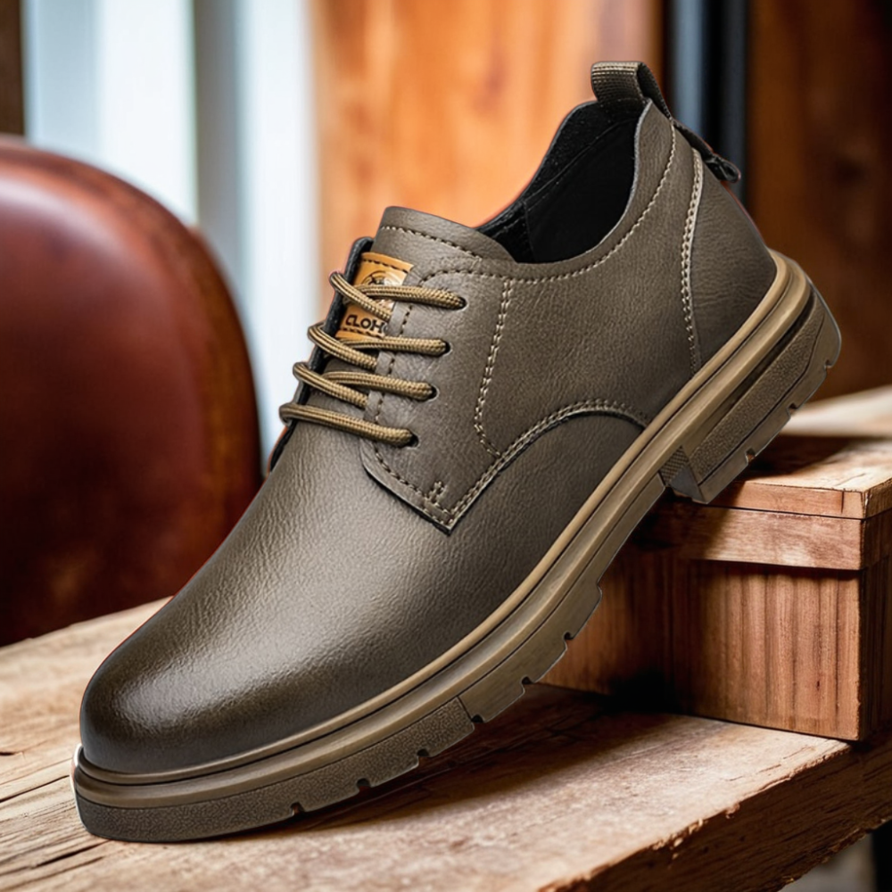 Ashton Plain-Toe Leather Derby Shoes