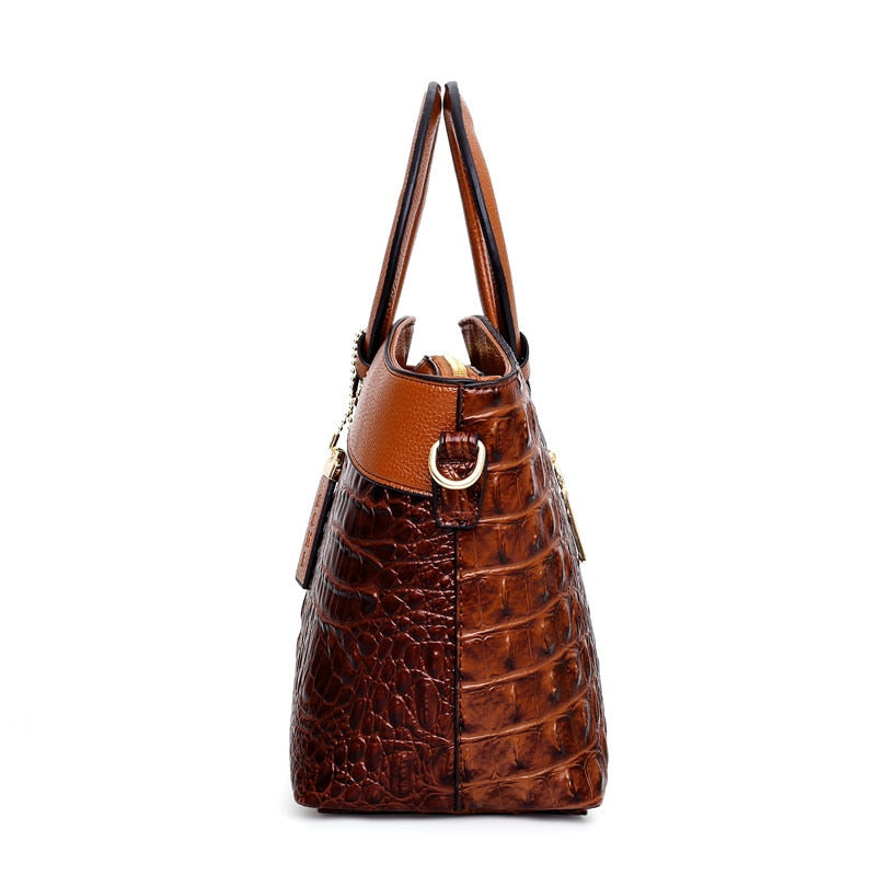 Sophia™ - Stylish Leather Croco Bag With Handmade Details