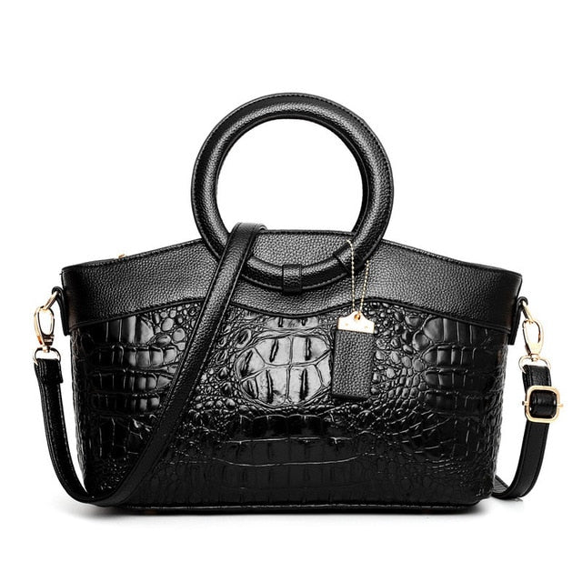 Sophia™ - Stylish Leather Croco Bag With Handmade Details