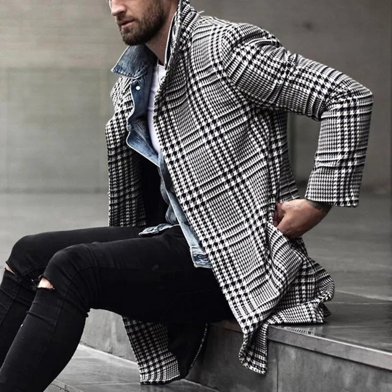 Henry™ - Stylish Retro Double Breasted Long Checkered Coat